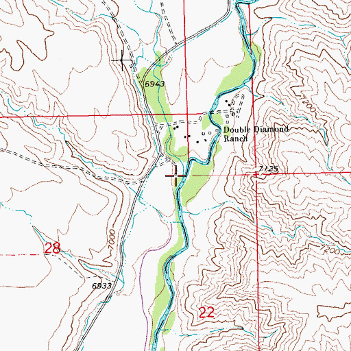 Topographic Map of Bear Creek, WY