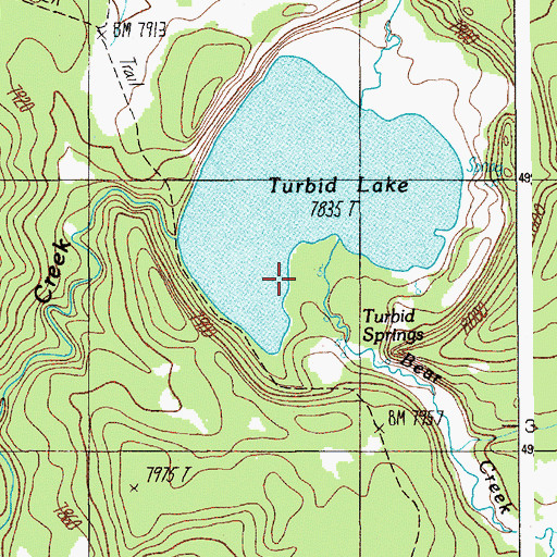 Topographic Map of Bear Creek, WY