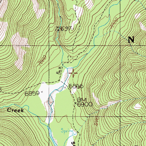Topographic Map of Bear Creek, WY