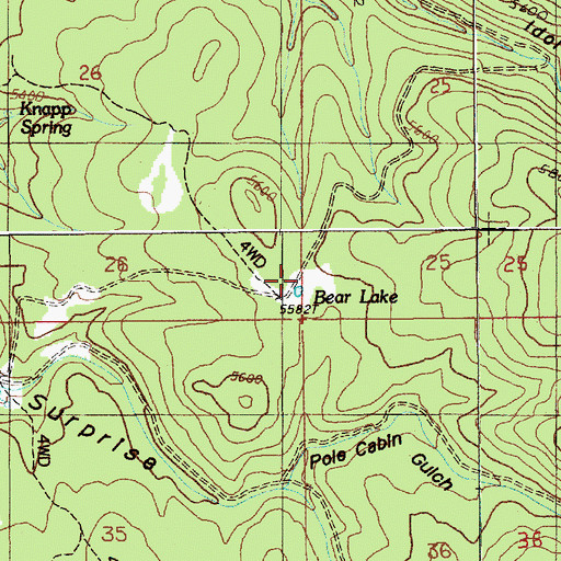 Topographic Map of Bear Lake, WY