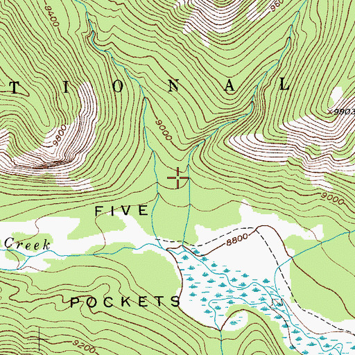Topographic Map of Bear Pocket, WY