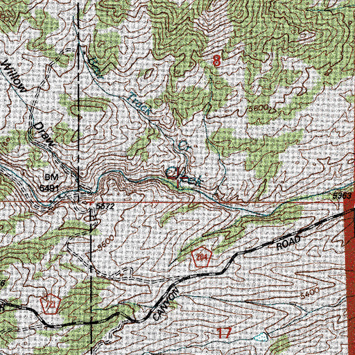 Topographic Map of Bear Track Creek, WY