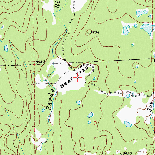 Topographic Map of Bear Trap, WY