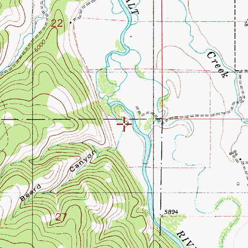 Topographic Map of Beard Canyon, WY