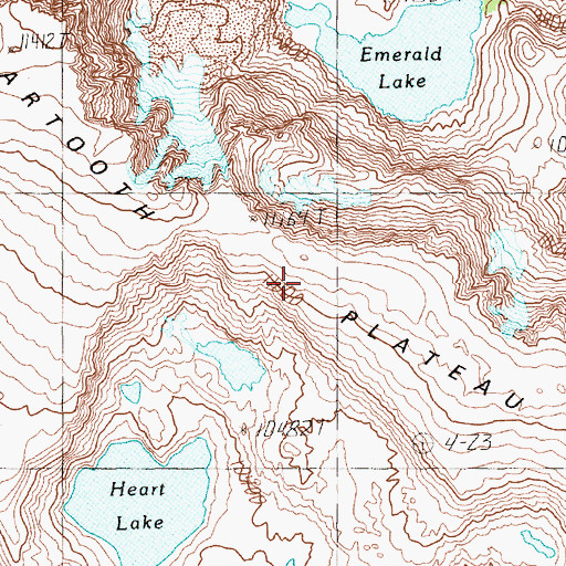 Topographic Map of Beartooth Plateau, WY