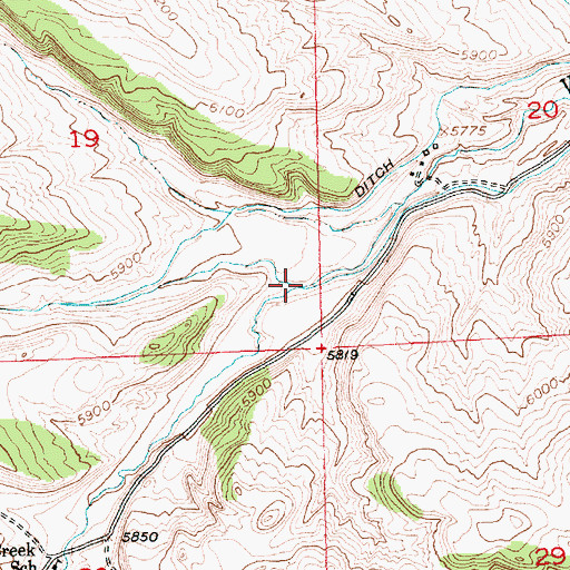 Topographic Map of Beason Creek, WY