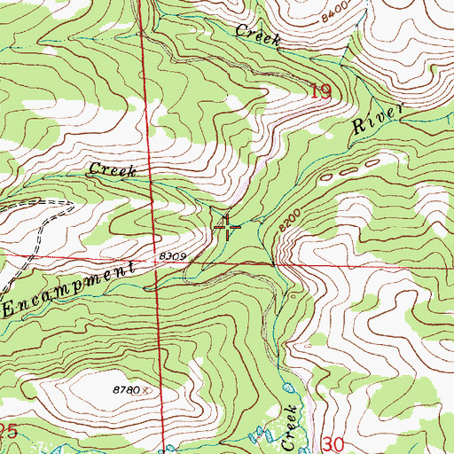 Topographic Map of Beaver Creek, WY