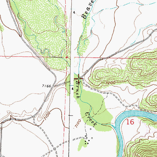 Topographic Map of Beaver Creek, WY