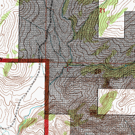 Topographic Map of Beaver Creek, WY