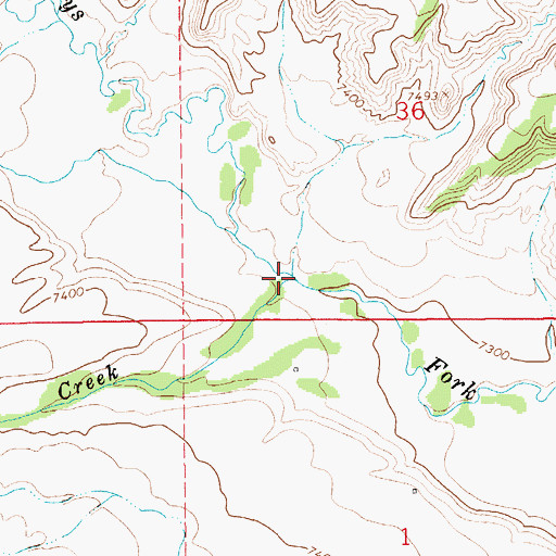 Topographic Map of Beaver Creek, WY