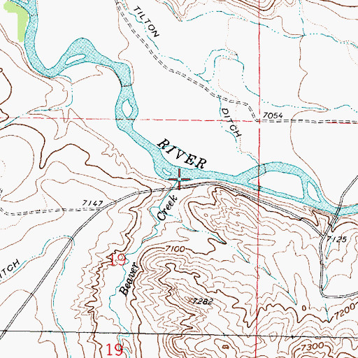 Topographic Map of Beaver Creek, WY