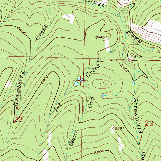 Topographic Map of Beaver Creek, WY