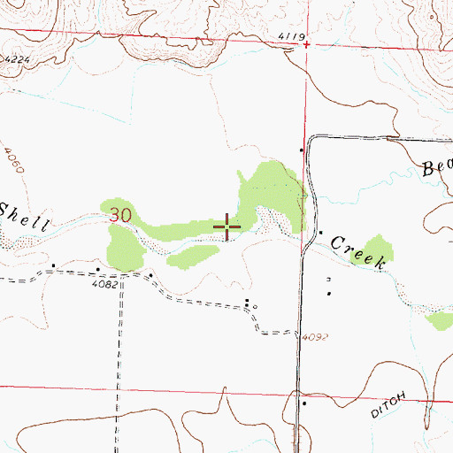 Topographic Map of Beaver Creek, WY