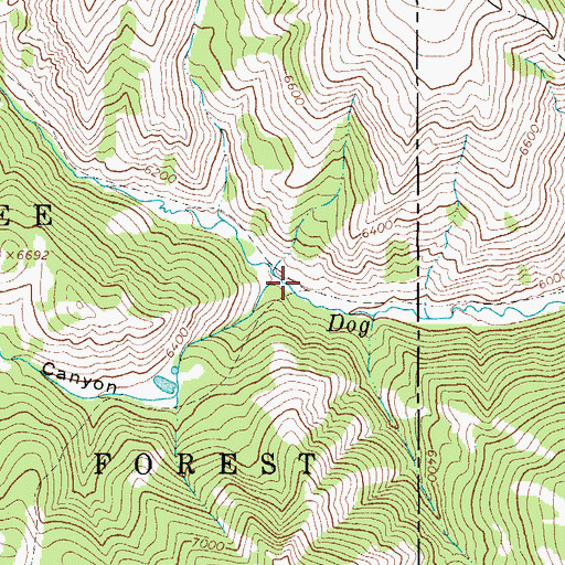 Topographic Map of Beaver Dam Canyon, WY