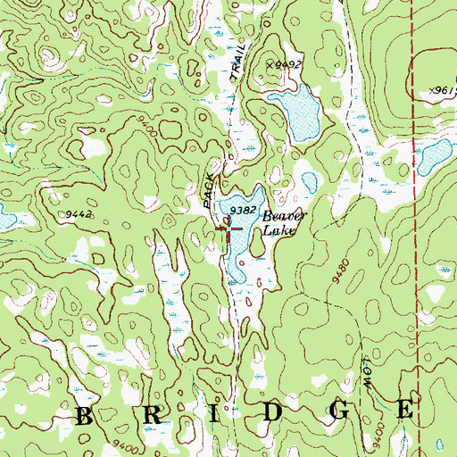 Topographic Map of Beaver Lake, WY