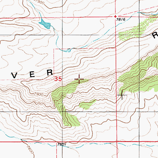 Topographic Map of Beaver Ridge, WY