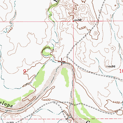 Topographic Map of Beckwith Creek, WY