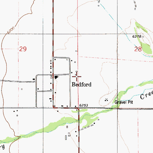 Topographic Map of Bedford, WY