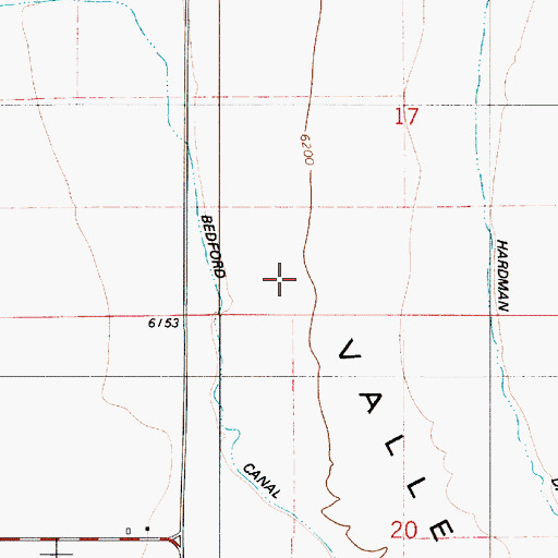 Topographic Map of Bedford Canal, WY