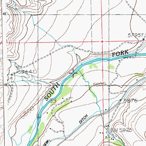 Topographic Map of Belknap Creek, WY