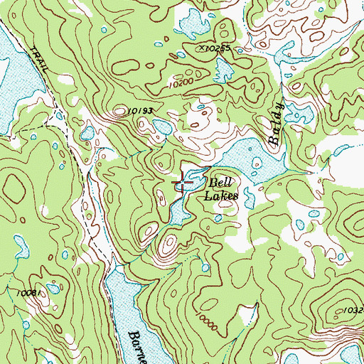 Topographic Map of Bell Lakes, WY