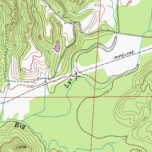 Topographic Map of Horse Creek, AL