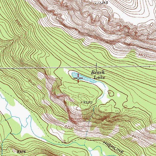 Topographic Map of Bench Lake, WY