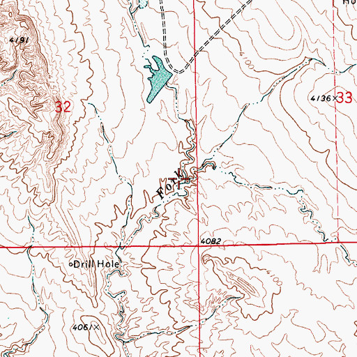 Topographic Map of Benhart Draw, WY