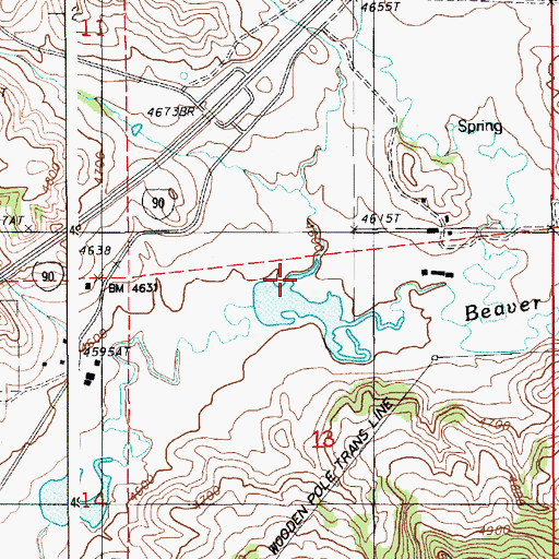 Topographic Map of Benton Creek, WY
