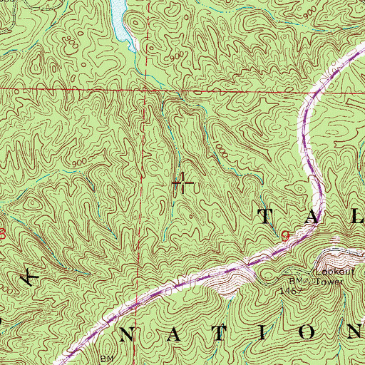 Topographic Map of Horseblock Mountain, AL