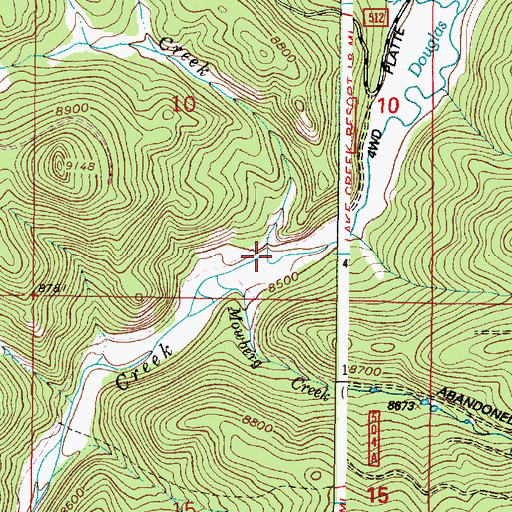 Topographic Map of Bert Creek, WY