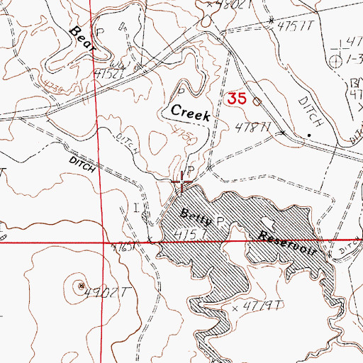 Topographic Map of Betty Reservoir, WY