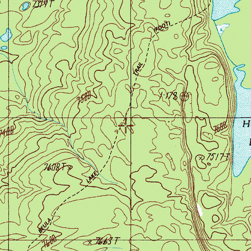 Topographic Map of Beula Lake Trail, WY