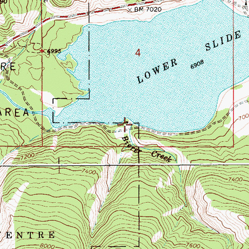 Topographic Map of Bierer Creek, WY