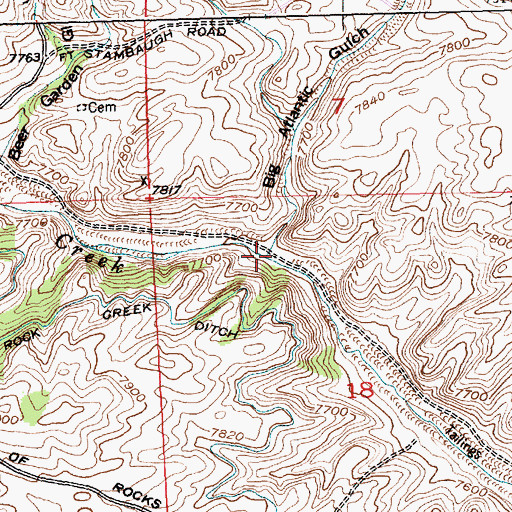 Topographic Map of Big Atlantic Gulch, WY