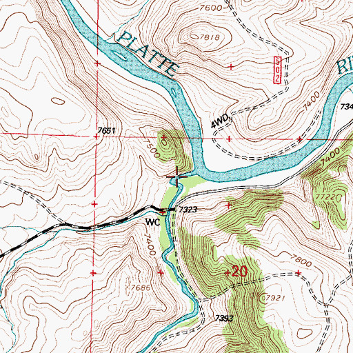 Topographic Map of Big Creek, WY