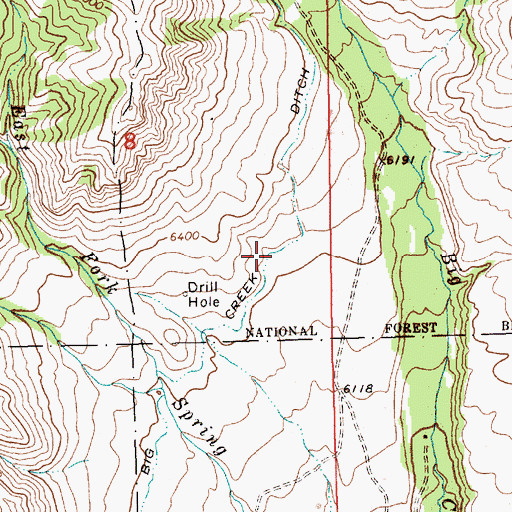 Topographic Map of Big Creek Ditch, WY