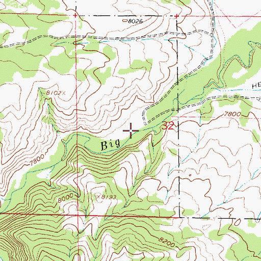 Topographic Map of Big Creek Guard Station, WY