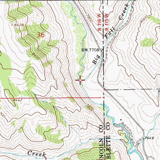 Topographic Map of Big Fall Creek, WY