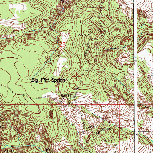 Topographic Map of Big Flat Spring, WY