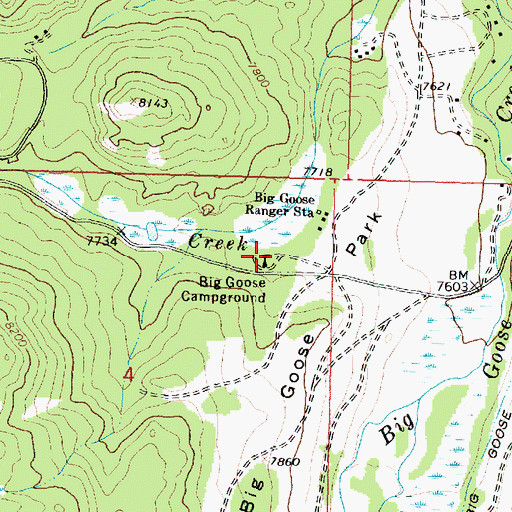 Topographic Map of Big Goose Campground, WY