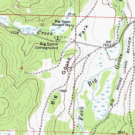Topographic Map of Big Goose Park, WY