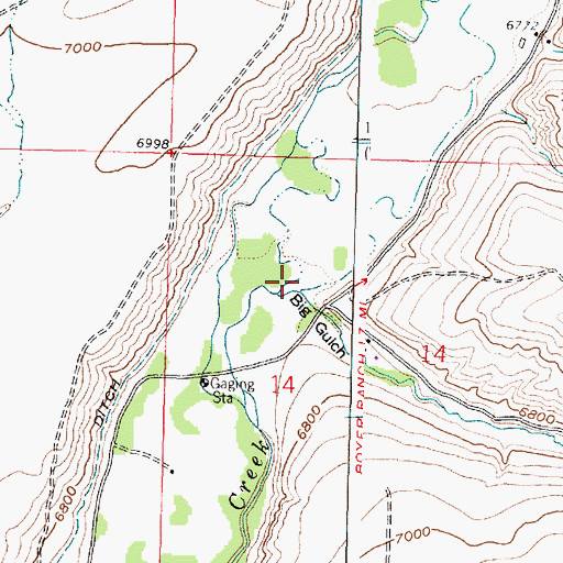 Topographic Map of Big Gulch, WY