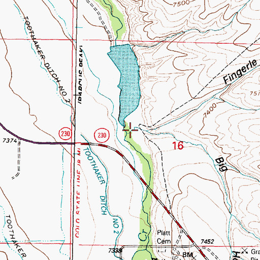Topographic Map of Big Hollow, WY