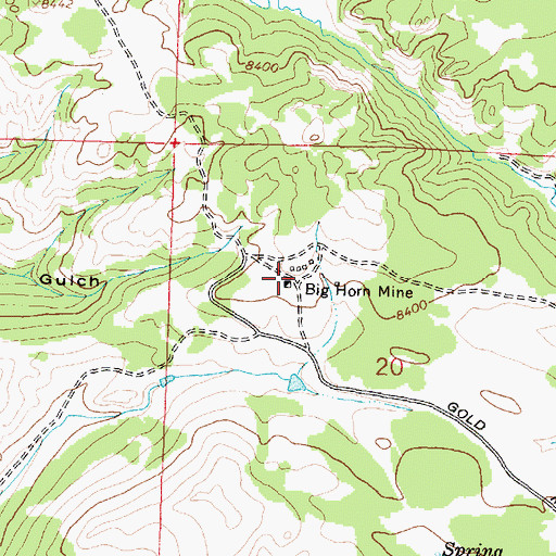 Topographic Map of Big Horn Mine, WY