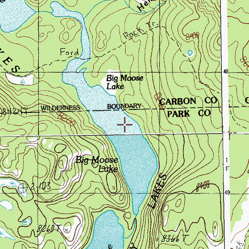 Topographic Map of Big Moose Lake, WY