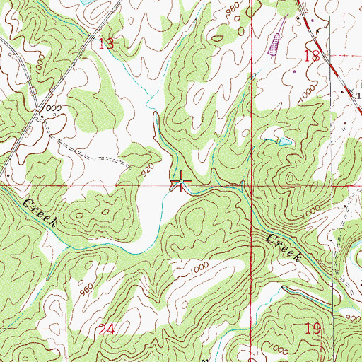 Topographic Map of Horsetrough Creek, AL