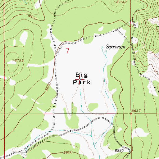 Topographic Map of Big Park, WY