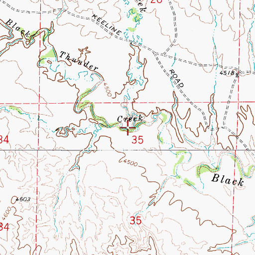 Topographic Map of Big R W Creek, WY