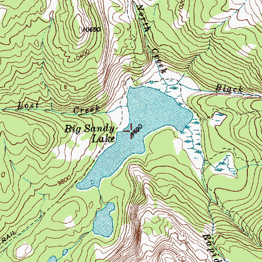 Topographic Map of Big Sandy Lake, WY
